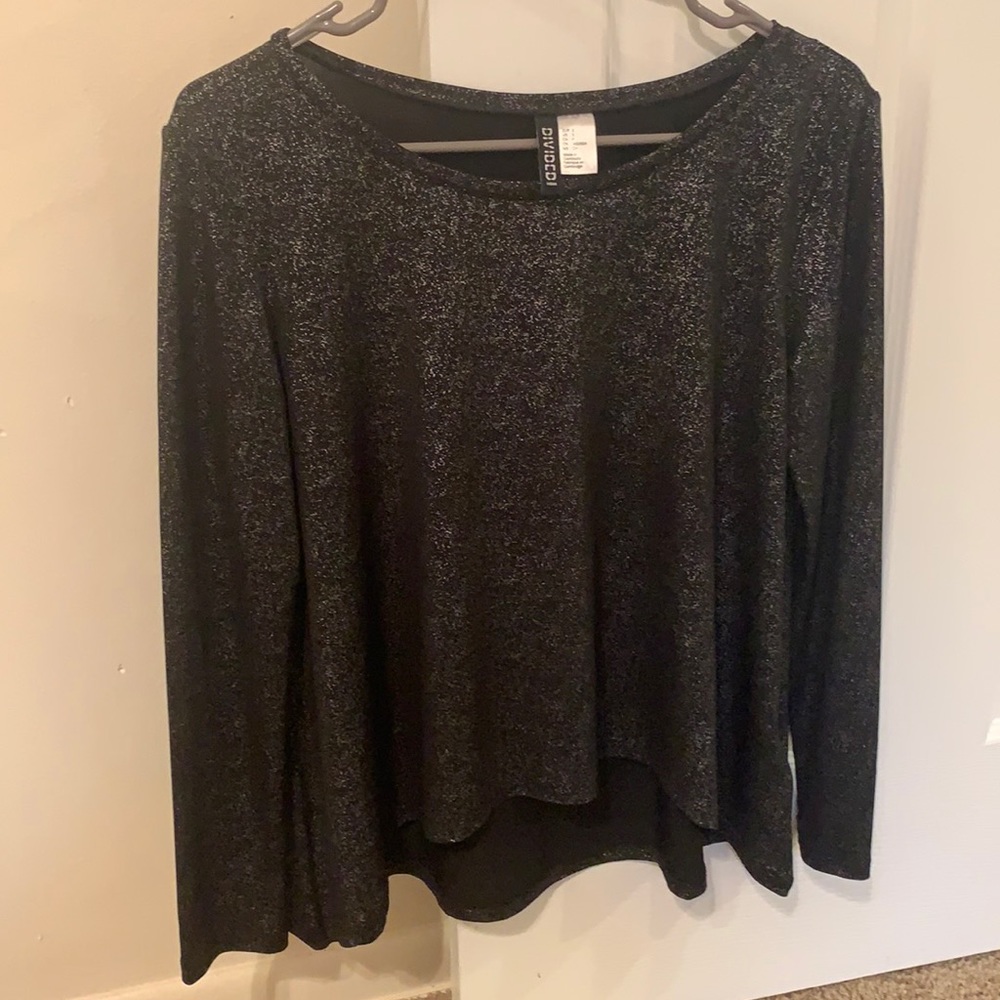 Long sleeve black sparkly top
